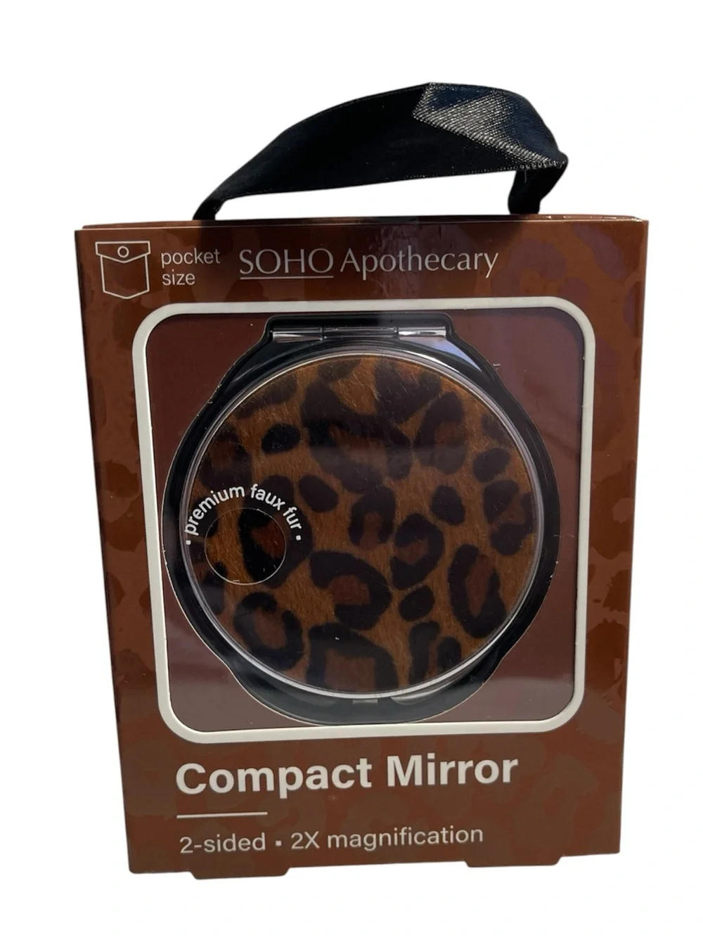 SOHO Apothecary Pocket Size Compact Mirror Leopard Print - NWT**